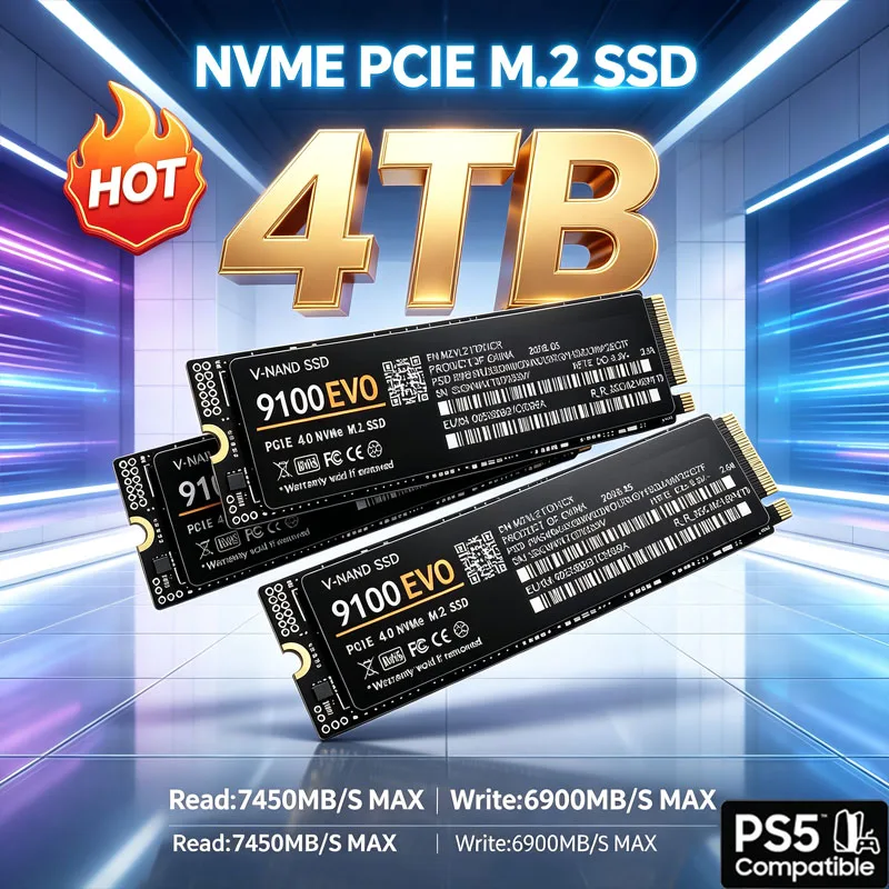 M.2 Nvme 4Tb Pcie 4.0 Ssd - SSD NVMe M.2 para Juegos 9100