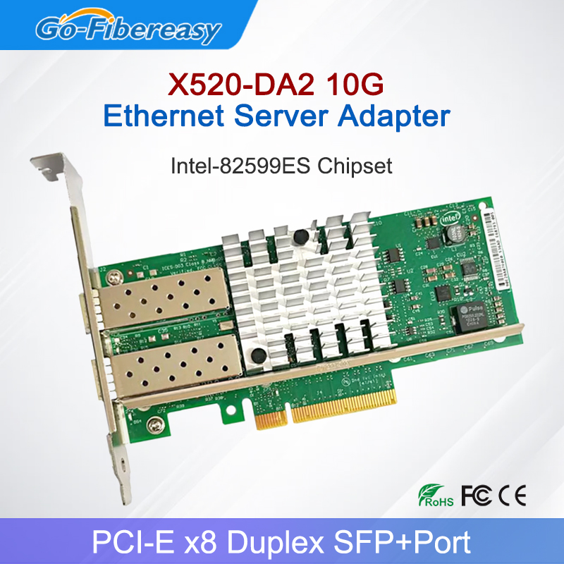 10Gb Sfp+ Pcie Network Card Dual Port - Tarjeta de red X520-DA2 10Gb SFP+PCI-E