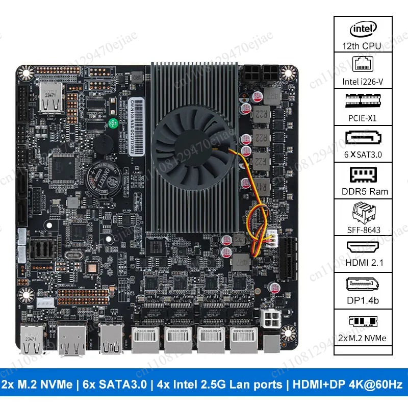 Nas Motherboard N100 6 Sata - Placa base N100 Mini ITX NAS