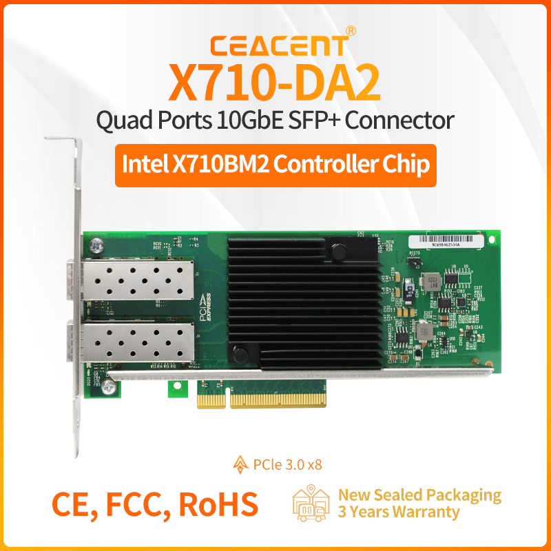 X710-DA2 Chipset Intel X710-BM - 10Gb Sfp+ Pcie Network Card Dual Port reseña y precio