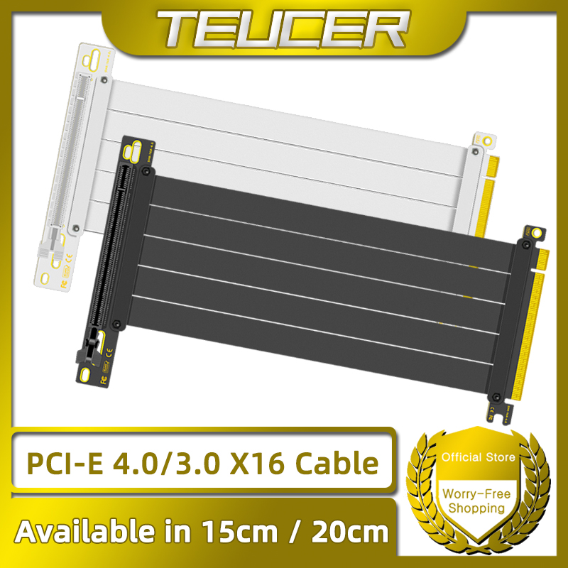TEUCER PCI-E 4.0 X16 Cable ele - Pcie 4.0 X16 Riser Cable 90 Degree reseña y precio