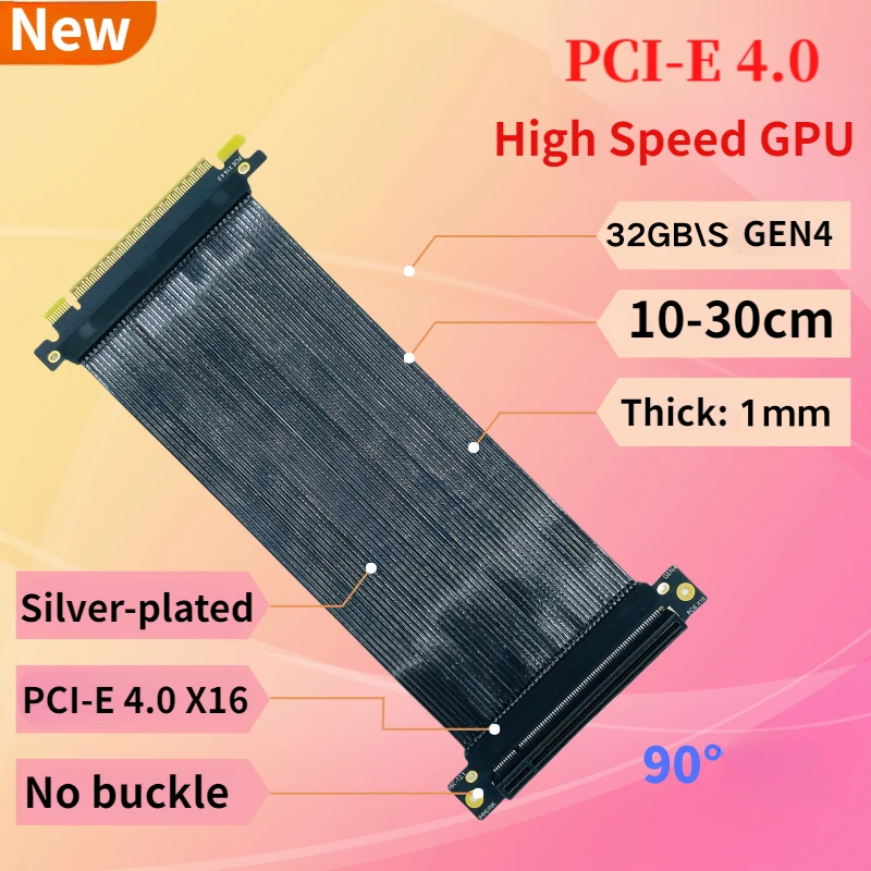 Cable extensor blindado para t - Pcie 4.0 X16 Riser Cable 90 Degree reseña y precio