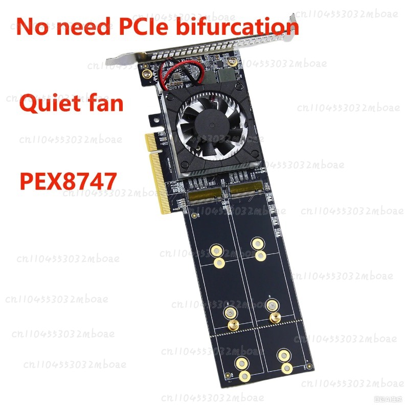Adaptador PEX8747 Chip PCIe 3. - Quad M.2 Nvme Pcie Bifurcation Card reseña y precio